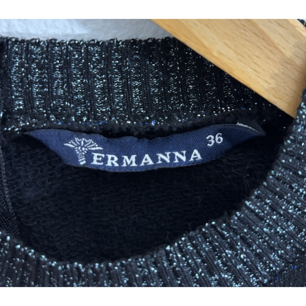 Ermanna Black Knit Sweater Solid Long Sleeve Size… - image 5